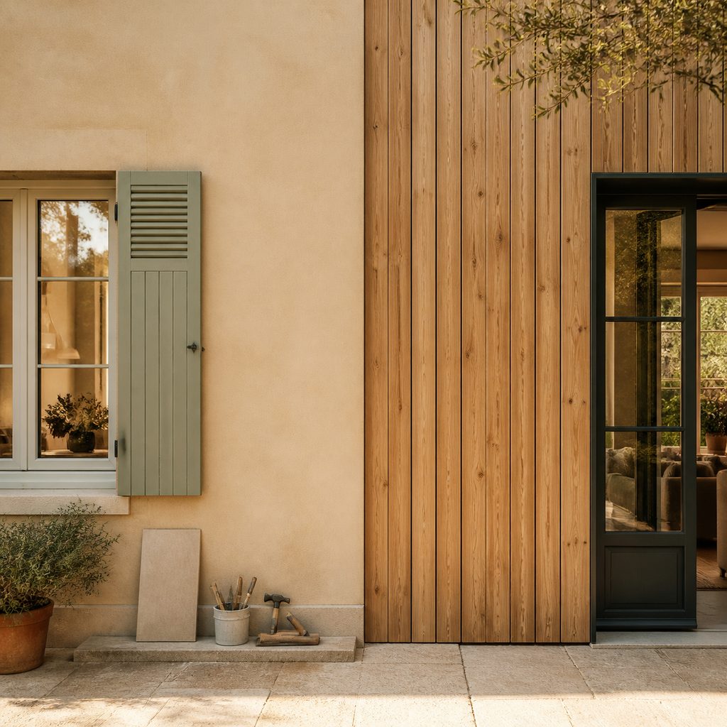 Comparaison entre une façade isolée sous enduit et une façade en bardage bois